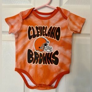 NFL Cleveland Browns football orange tie dye Onesie shirt 0-3 MONTHS